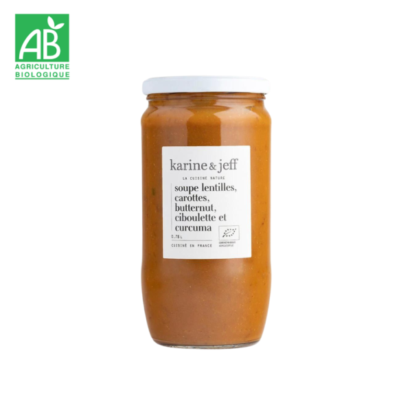 soupe lentille carotte butternut karine et jeff bio